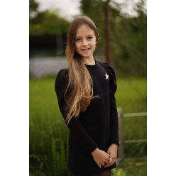 Lány kötött puha ruha fekete 