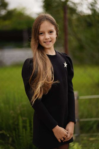 Lány kötött puha ruha fekete 