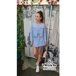 Lány pamut shortos kosztüm együttes világoskék 