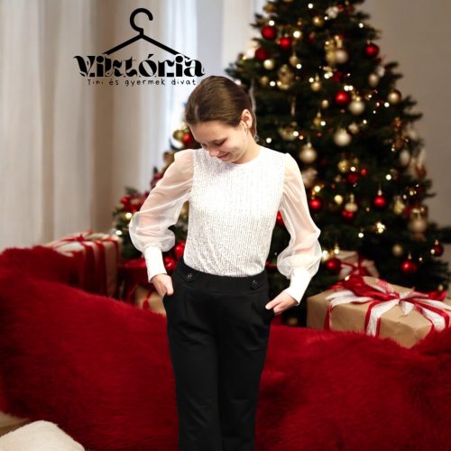 Lány flitteres felső fehér 