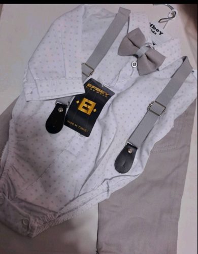 Baby bodys ünneplő együttes szürke 