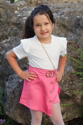Lány köves ruha táskával PINK 
