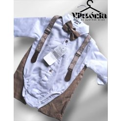 Fiú baby együttes bodys barna