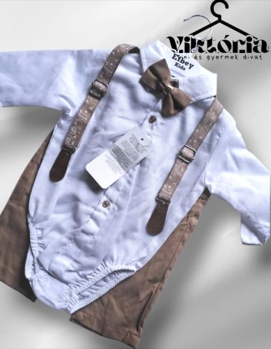 Fiú baby együttes bodys barna