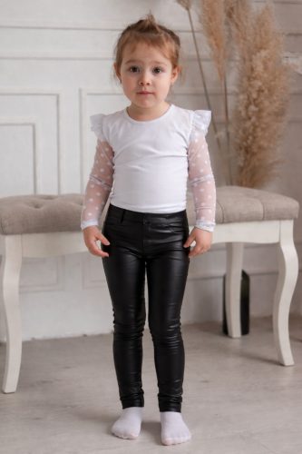 Bőr hatású nadrág fekete 