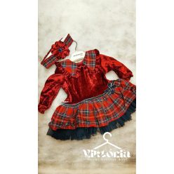 Baby lány piros karácsonyi ruha hajpánttal 