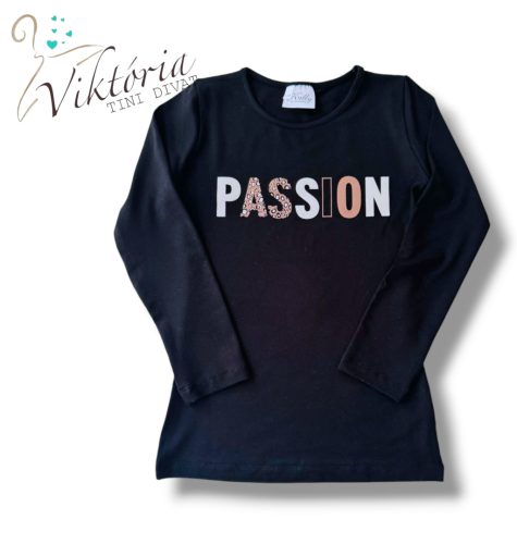 Lány pamut felső karcsúsított passion