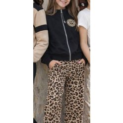 Lány cipzáras pulóver ocelot logó 