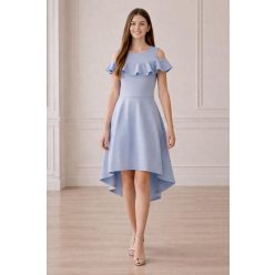 Lány fodros vállrésszel ruha kék 