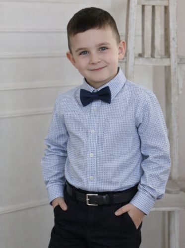 Fiú ing világoskék kockás 