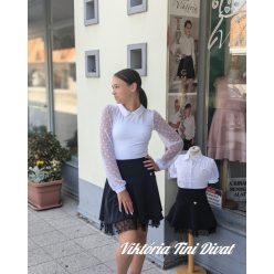 Lány tüllös hosszú ujjú blúz 