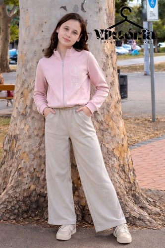 Lány pulóver púder rózsaszín 