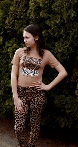 Lány Pamut póló tigris mintás 