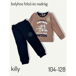 Fiú pamut traktor mintás felső +nadrág
