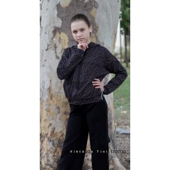 Lány pamut kapucnis pulóver 