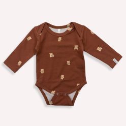Baby Hosszú Ujjú Body Barna Mackó