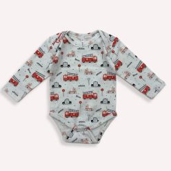 Baby Hosszú Ujjú Body Fehér Tűzoltós
