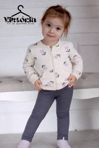 Lányka tulipán mintás pulóver puha