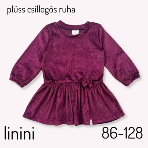 Lányka csillogó szeder ruha pihe puha 