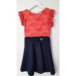 Csipkés alkalmi ruha - korall