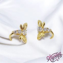 Antiallergén Garland 14K XP szitakötő fülbevaló