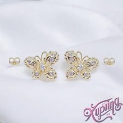 Antiallergén Caroline 14K XP pillangó fülbevaló