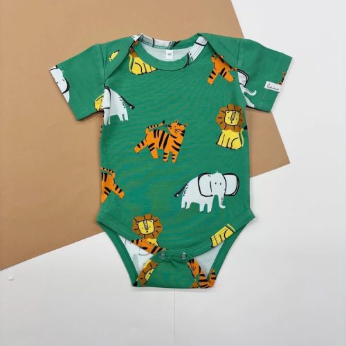 Rövid Ujjú Body Zöld Safari